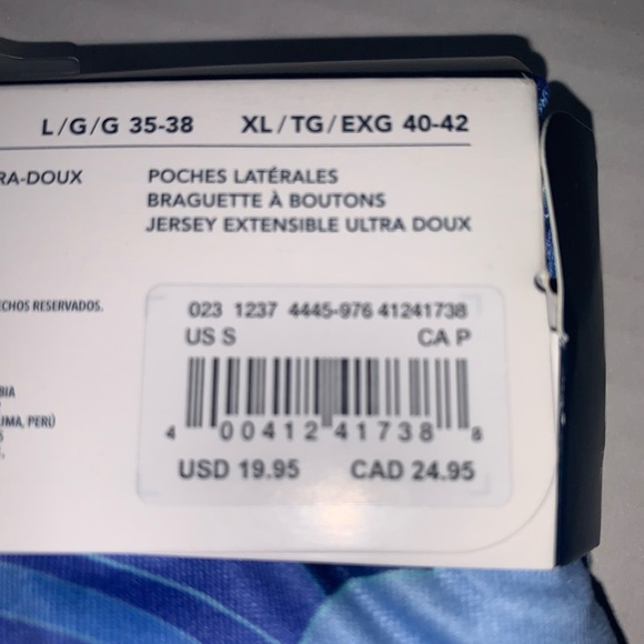 AMERICAN EAGLE 4” Ultra Soft Pocket Boxer. Small. Blue/White wave pattern - Picture 7 of 9